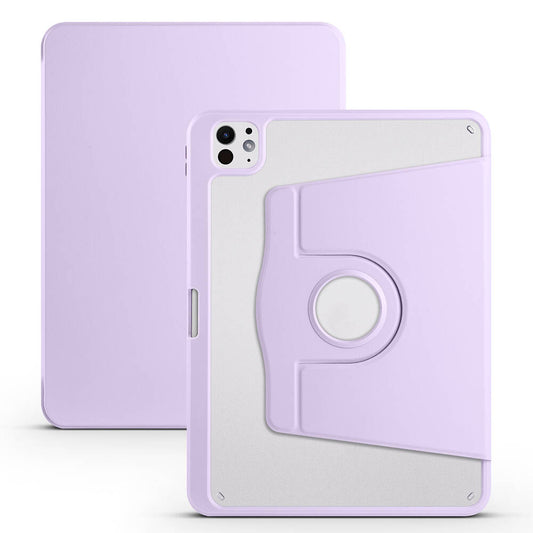Apple iPad Pro 11 2024 Case Zore Thermal Pen Compartment Rotating Stand Case Lilac 