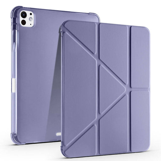 Apple iPad Pro 11 2024 Case Zore Tri Folding Stand Case with Pencil Compartment Purple 