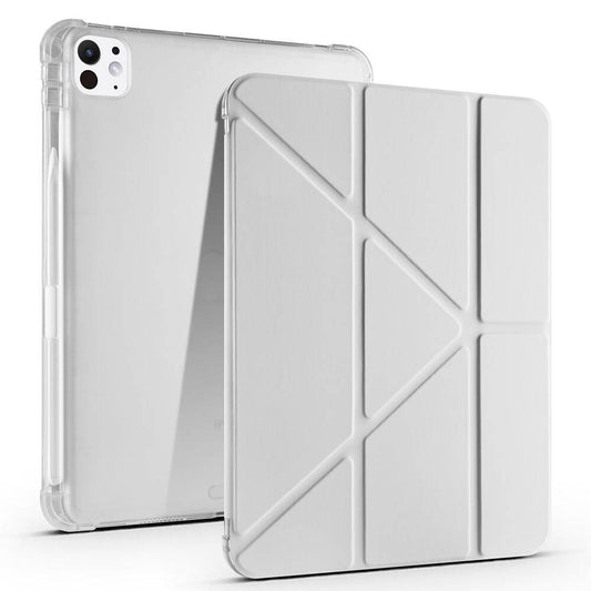 Apple iPad Pro 11 2024 Case Zore Tri Folding Stand Case with Pencil Compartment Gray 