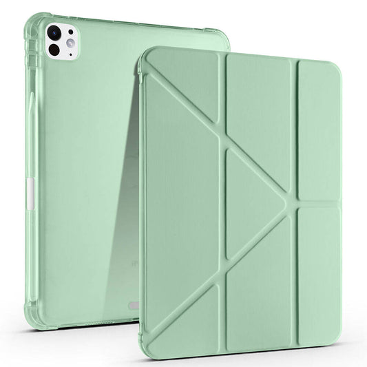 Apple iPad Pro 11 2024 Case Zore Tri Folding Stand Case with Pencil Compartment Green 