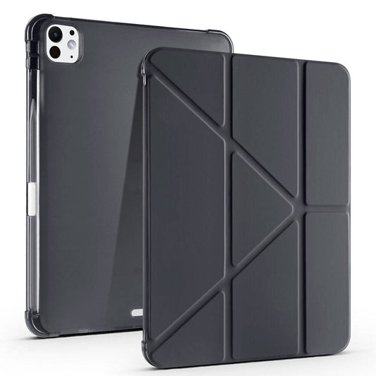 Apple iPad Pro 11 2024 Case Zore Tri Folding Stand Case with Pen Compartment Black 
