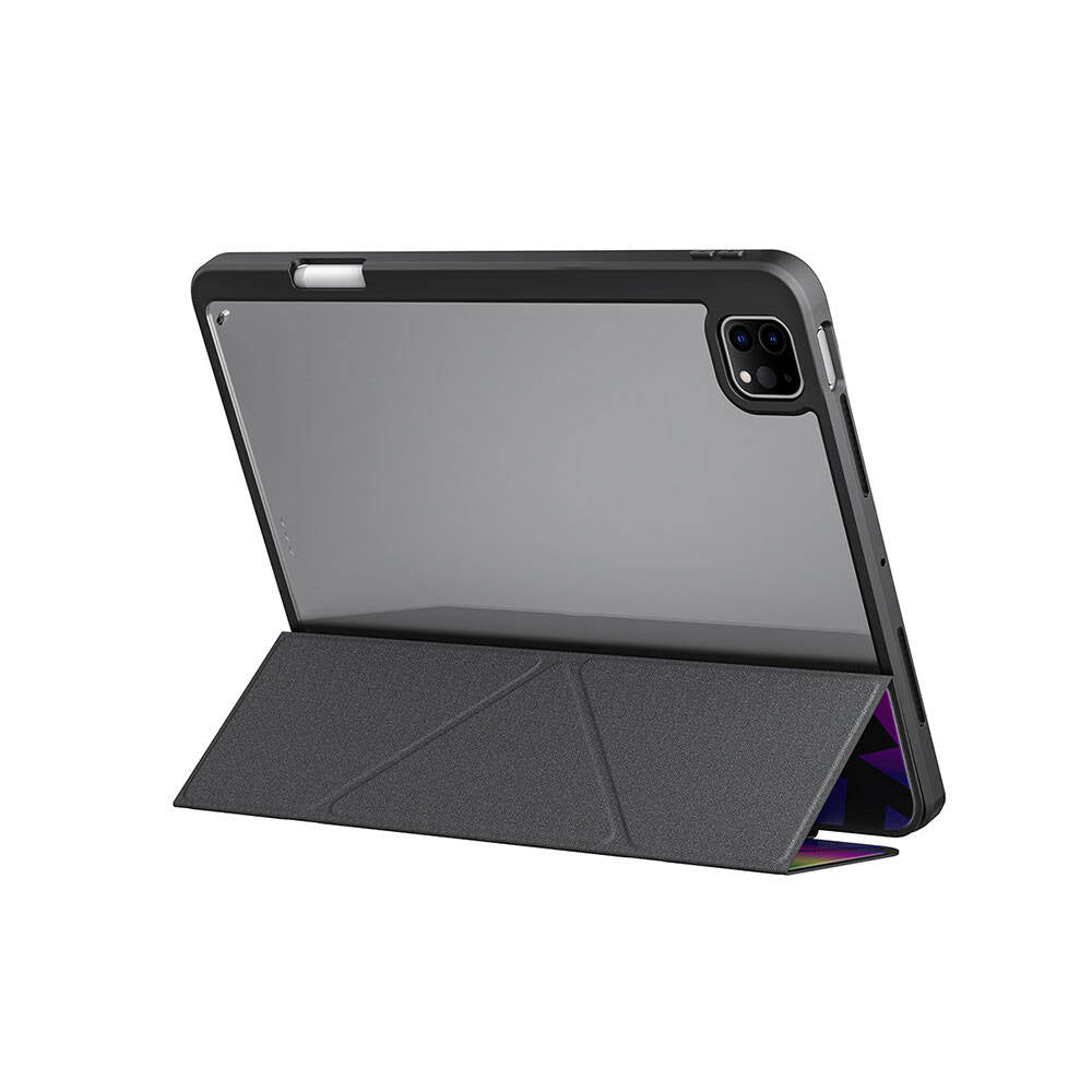 Apple iPad Pro 11 2025 M5 Kılıf SkinArma Holografik Tasarımlı Arkası Şeffaf Çıkarılabilir Magnetik Kira Kobai Kılıf Füme