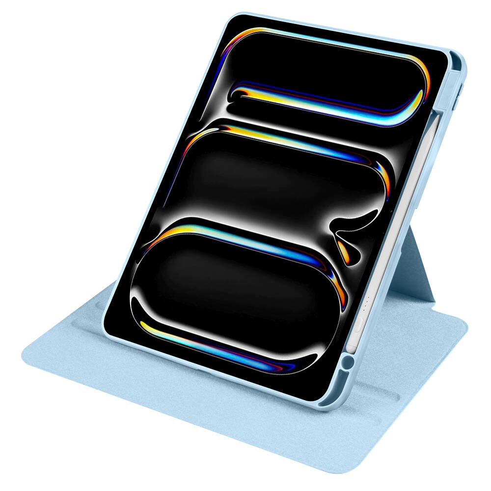 Apple iPad Pro 11 2025 M5 Kılıf Zore Termik Kalem Bölmeli Dönebilen Standlı Kılıf Pembe