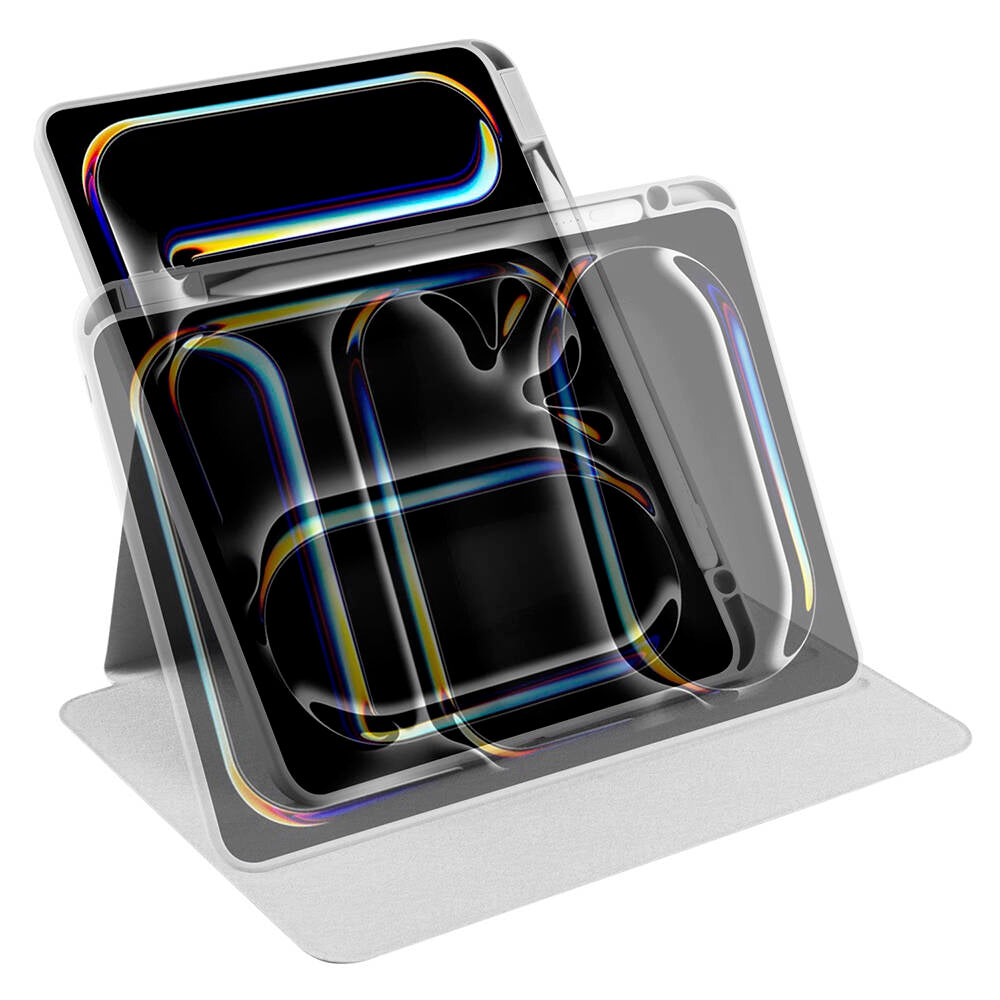 Apple iPad Pro 11 2025 M5 Kılıf Zore Termik Kalem Bölmeli Dönebilen Standlı Kılıf Pembe