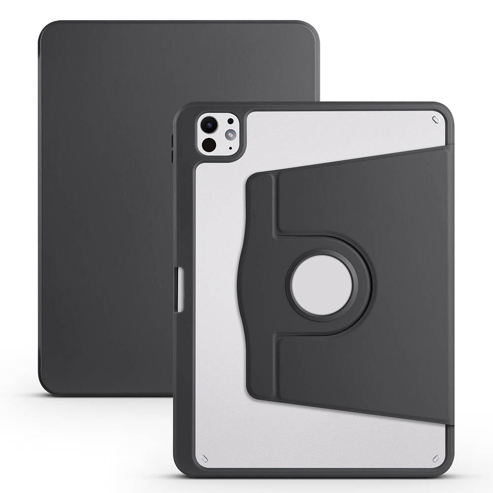 Apple iPad Pro 11 2025 M5 Kılıf Zore Termik Kalem Bölmeli Dönebilen Standlı Kılıf Lavendery Gray