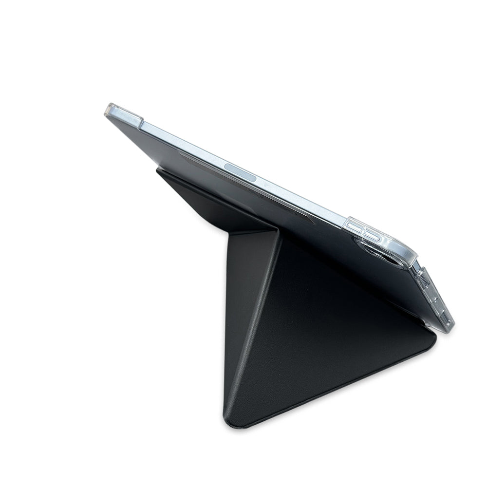 Apple iPad Pro 11 2025 M5 Raptic Clear Folio Airbagli Şeffaf Kapaklı Katlanabilir Standlı Kılıf Lacivert