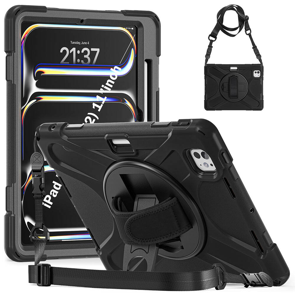 Apple iPad Pro 11 2025 M5 Zore Defender Tablet Silikon Siyah