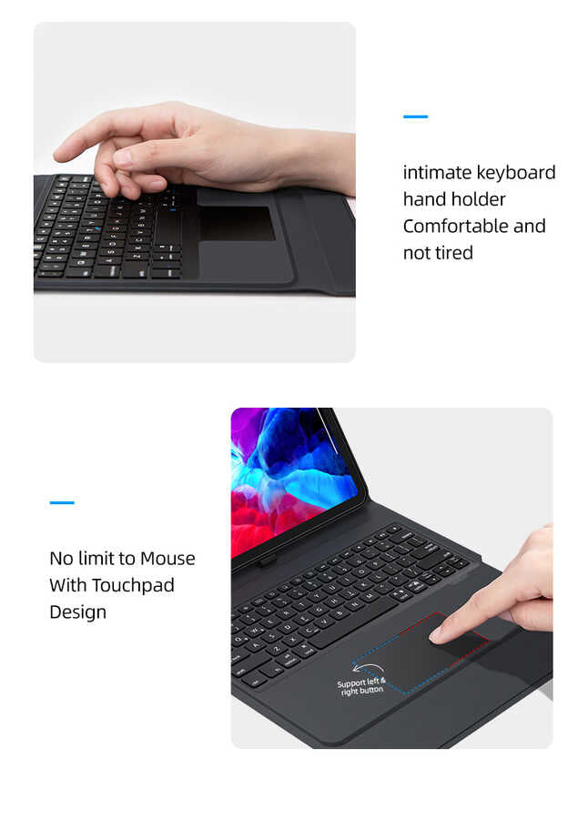 Apple iPad Pro 12.9 2018 (3rd Generation) Benks Multifunctional Wireless Keyboard Case Black
