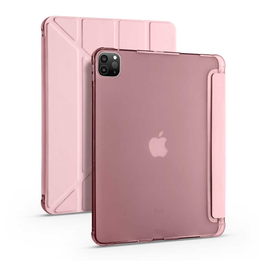 Apple iPad Pro 12.9 2022 M2 Kılıf Zore Tri Folding Kalem Bölmeli Standlı Kılıf
