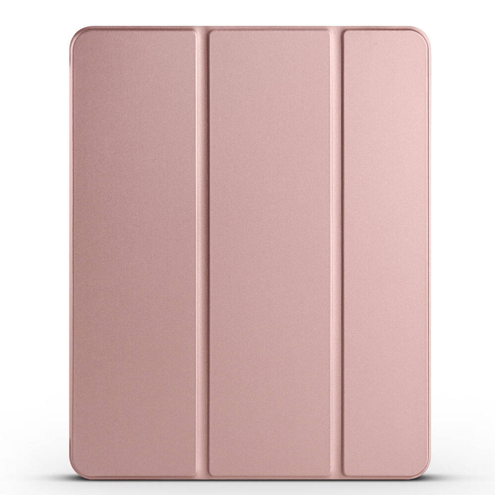 Apple iPad Pro 12.9 2022 M2 Zore Smart Cover with Pencil Compartment and Stand 1-in-1 Case Rose Gold