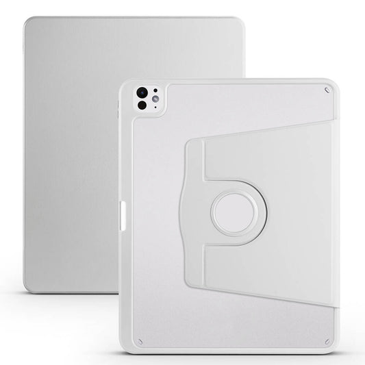 Apple iPad Pro 13 2024 Case Zore Thermal Pen Compartment Rotating Stand Case Gray 