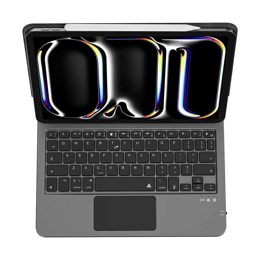 Apple iPad Pro 13 2024 Wiwu MK-003 Hidden Pen Compartment Keyboard Stand Case Black 