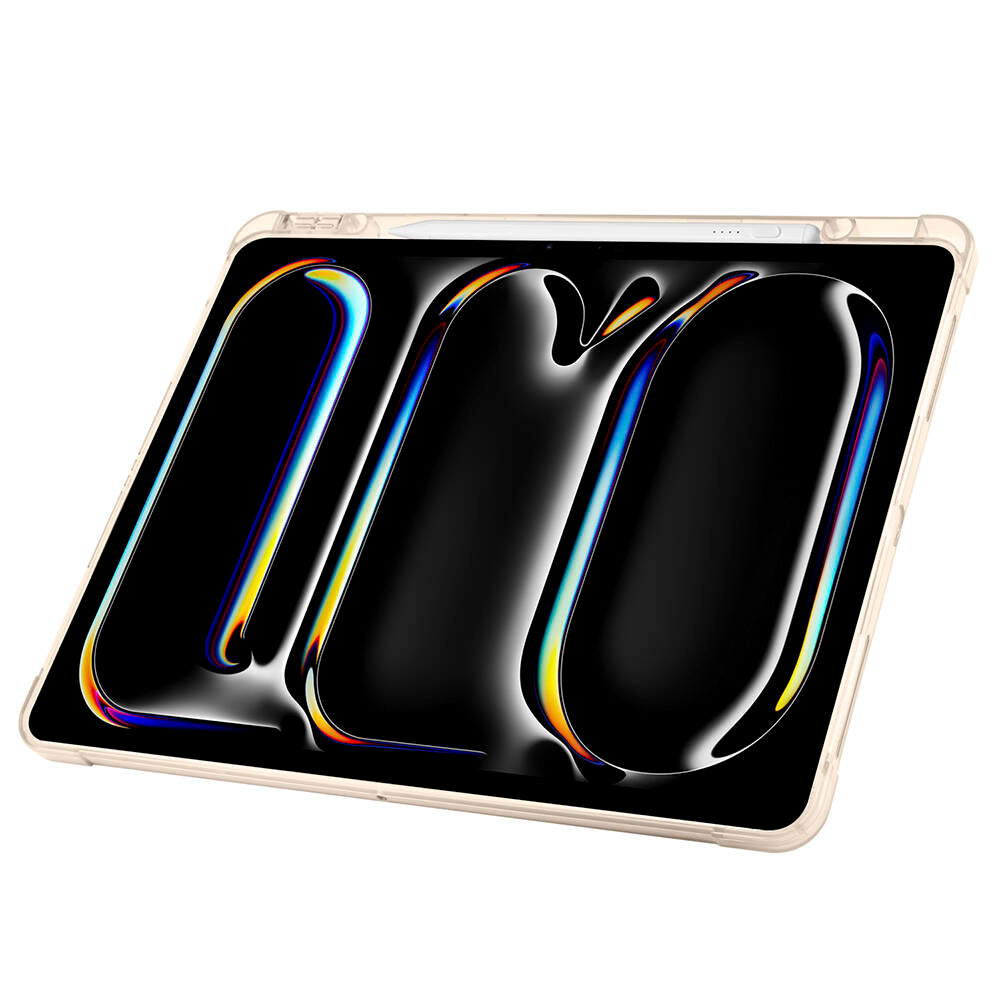 Apple iPad Pro 13 2025 M5 Kılıf Zore Tri Folding Kalem Bölmeli Standlı Kılıf Mor