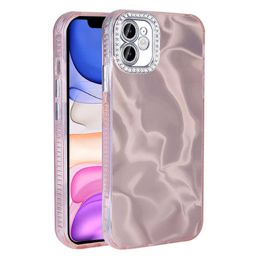 Apple iPhone 11 Airbag Case with Shiny Stone Detail Design Zore Esila Cover Pink