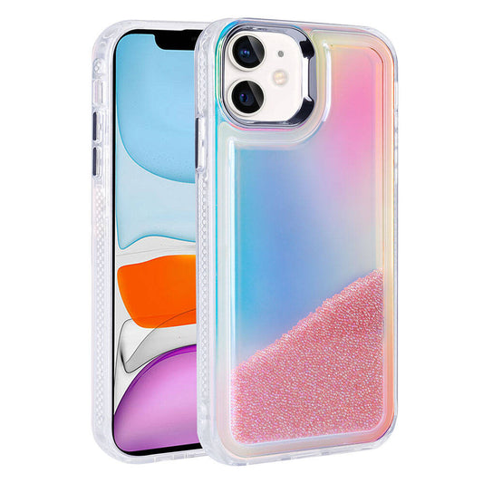 Apple iPhone 11 Airbag Colorful Back Surface Bead Design Zore Dune Cover Pink