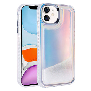Apple iPhone 11 Case Airbag Colorful Back Surface Bead Design Zore Kumul Cover Transparent