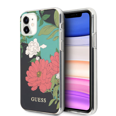 Apple iPhone 11 Case GUESS Floral Pattern Design Cover Black