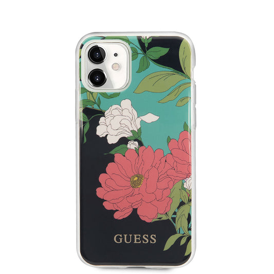Apple iPhone 11 Case GUESS Floral Pattern Design Cover Black