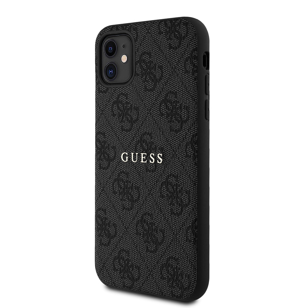Apple iPhone 11 Case Guess Original Licensed 4G Pattern Text Logo Cover Black
