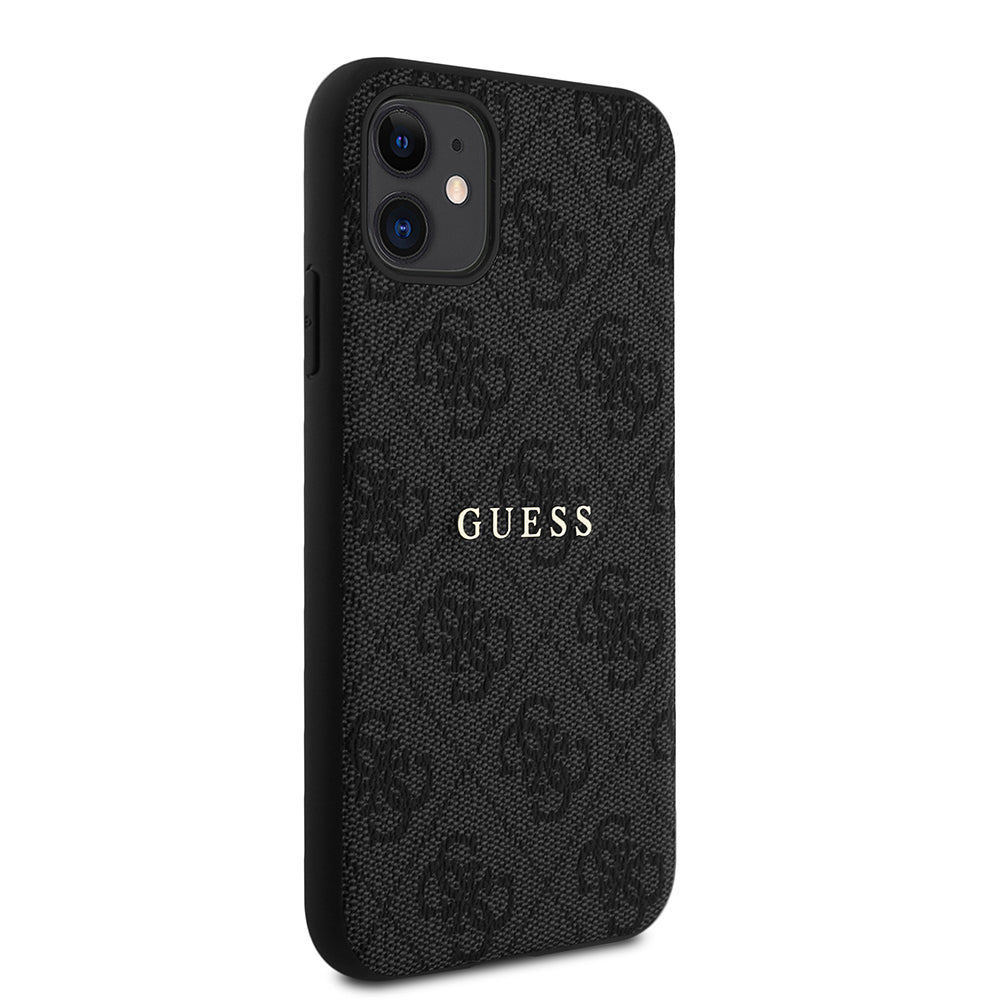 Apple iPhone 11 Case Guess Original Licensed 4G Pattern Text Logo Cover Black