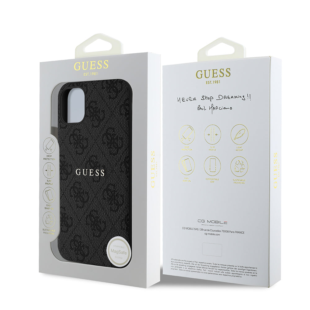 Apple iPhone 11 Case Guess Original Licensed 4G Pattern Text Logo Cover Black