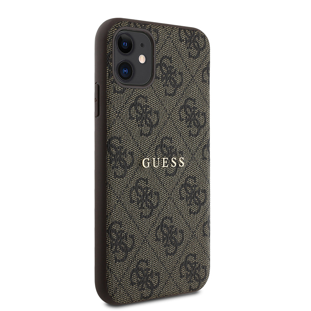 Apple iPhone 11 Case Guess Original Licensed 4G Pattern Text Logo Cover Black