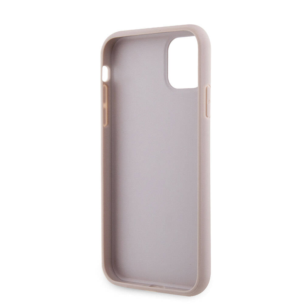 Apple iPhone 11 Case Guess Original Licensed PU Leather Stone Triangle Logo 4G Patterned Cover Brown