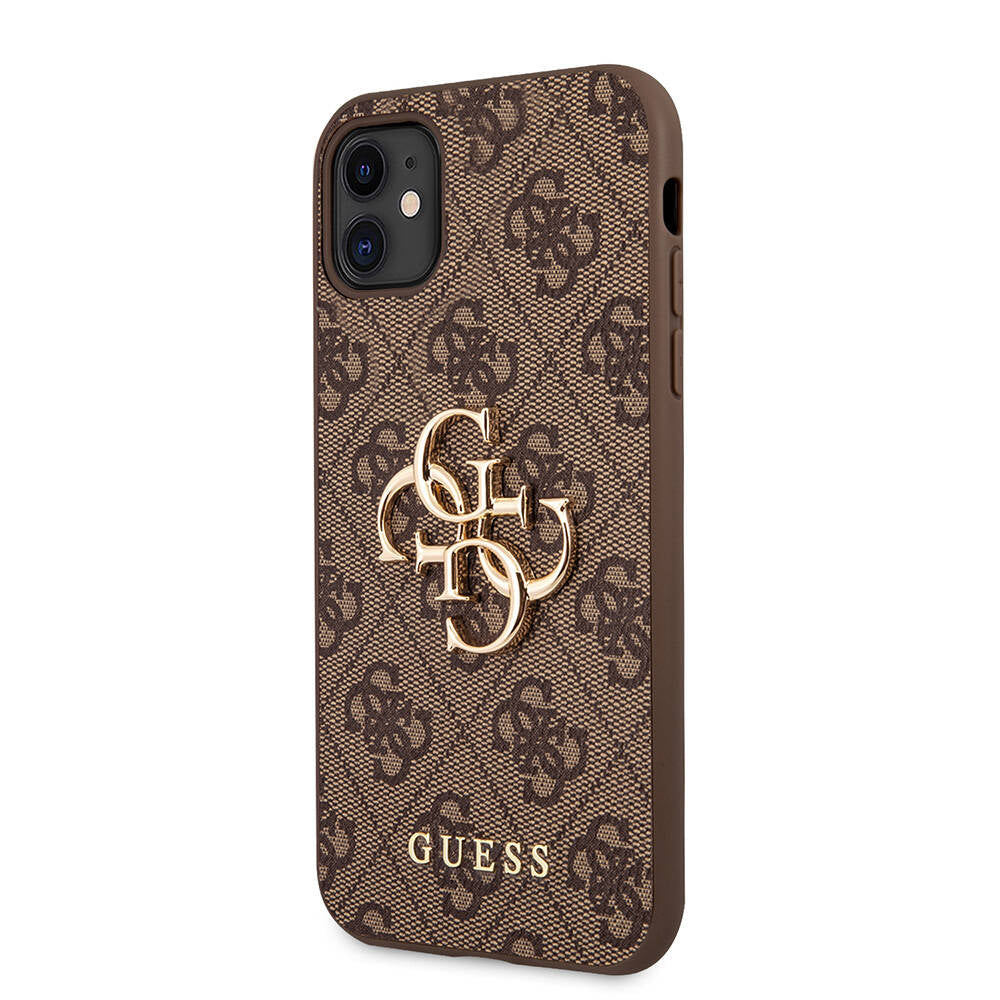 Apple iPhone 11 Case Guess PU Leather Large Metal Logo Design Cover Gray
