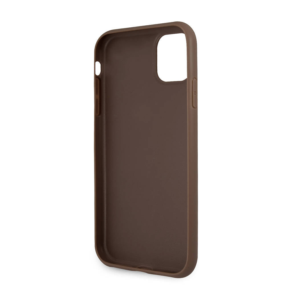 Apple iPhone 11 Case Guess PU Leather Large Metal Logo Design Cover Gray