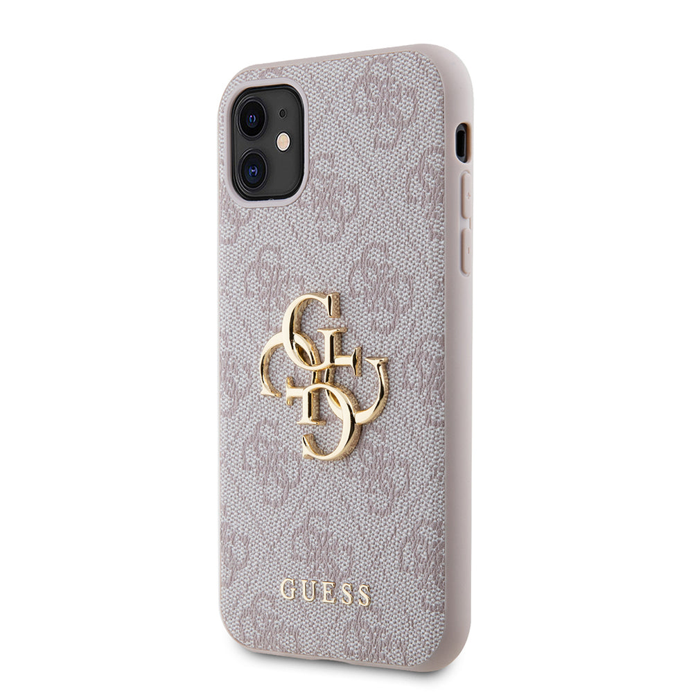 Apple iPhone 11 Case Guess PU Leather Large Metal Logo Design Cover Gray