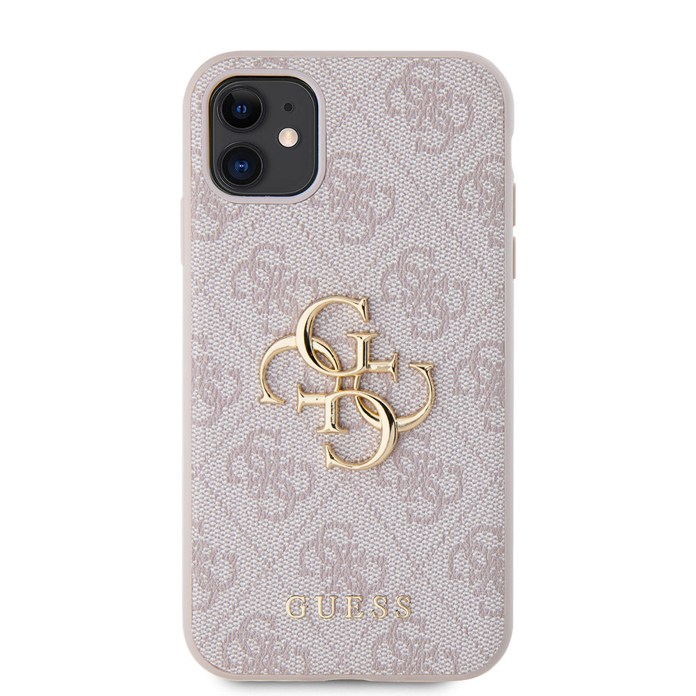 Apple iPhone 11 Case Guess PU Leather Large Metal Logo Design Cover Gray