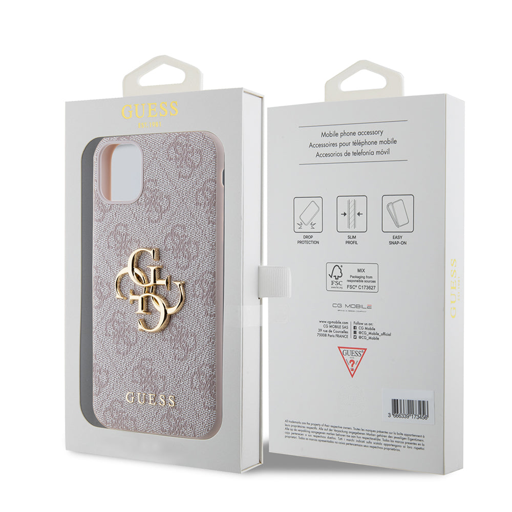 Apple iPhone 11 Case Guess PU Leather Large Metal Logo Design Cover Brown