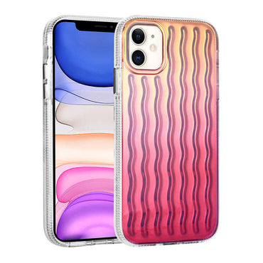 Apple iPhone 11 Kılıf Kabartmalı Dalga Tasarımlı Silikon Zore İsmira Kapak