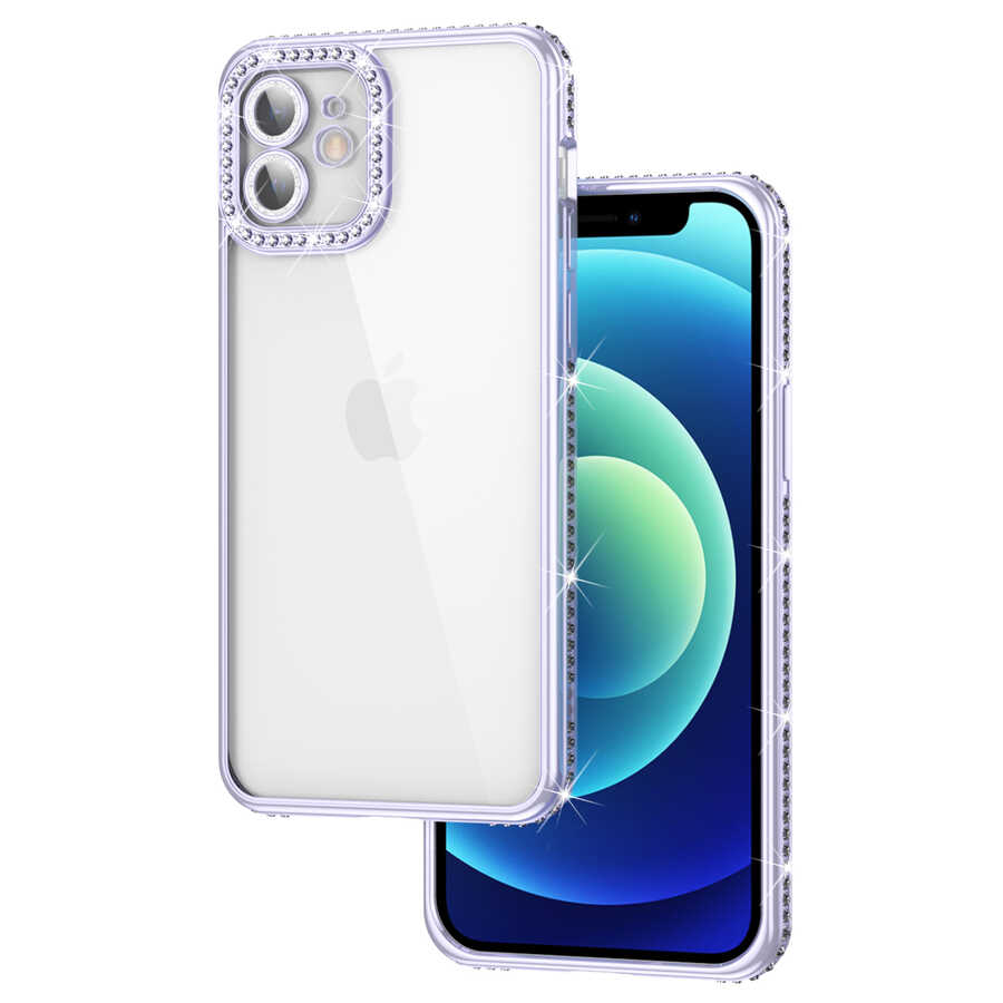 Apple iPhone 11 Kılıf Kamera Korumalı Taşlı Zore Mina Kapak