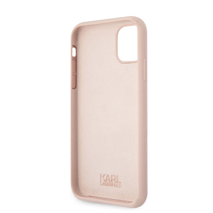 Apple iPhone 11 Kılıf Karl Lagerfeld Silikon Choupette Dizayn Kapak Pembe