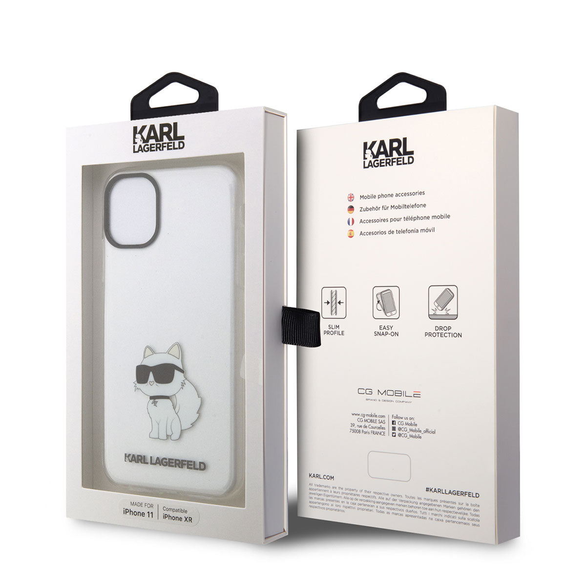 Apple iPhone 11 Case Karl Lagerfeld Transparent Choupette Design Cover Colorless 