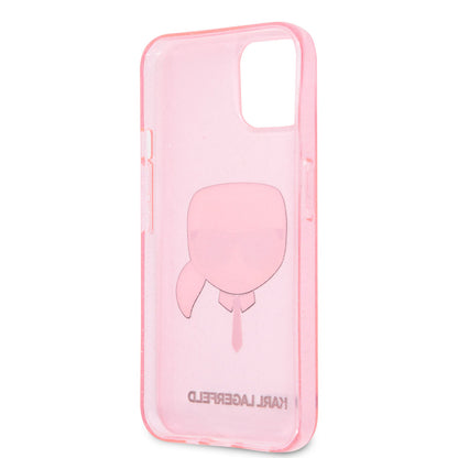 Apple iPhone 11 Kılıf Karl Lagerfeld Transparan Karl Head Dizayn Kapak Pembe