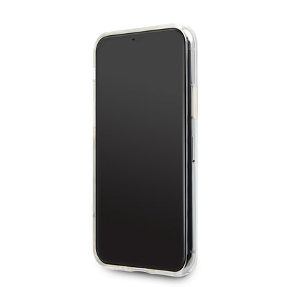 Apple iPhone 11 Kılıf Karl Lagerfeld Yarı Transparan Karl Dizayn Kapak Pembe