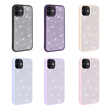 Apple iPhone 11 Case Shiny Stone Design Zore Stone Cover Deep Purple