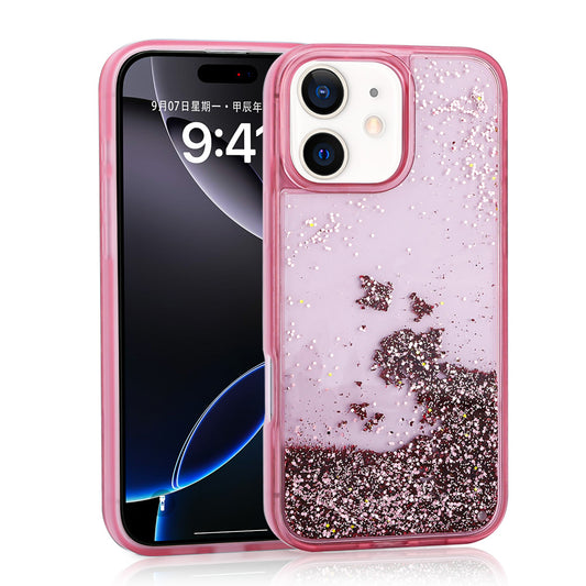 Apple iPhone 11 Kılıf Sıvılı Simli Şeffaf Arka Yüzey Zore Keto Silikon Kapak