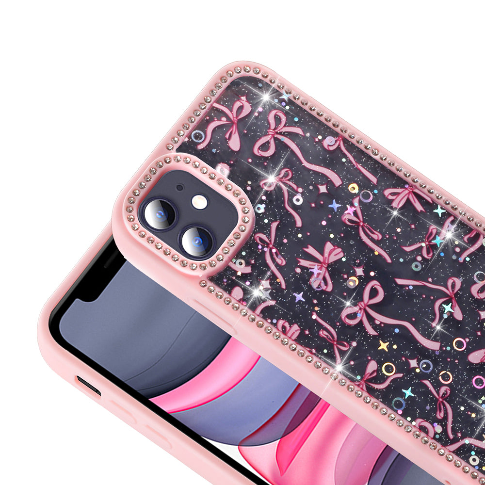 Apple iPhone 11 Case Stone and Glitter Design Zore Azra Cover Pink 