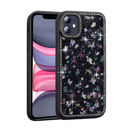 Apple iPhone 11 Case Stone and Glitter Design Zore Azra Cover Black 