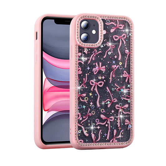 Apple iPhone 11 Case Stone and Glitter Design Zore Azra Cover Pink 