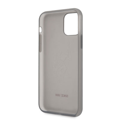 Apple iPhone 11 Kılıf U.S. POLO ASSN. Transparan Silikon Büyük Logo Dizayn Kapak Siyah