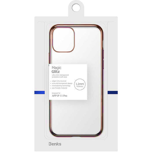 Apple iPhone 11 Pro Benks Magic Glitz Ultra-Thin Transparent Protective Soft Cover Rose Gold