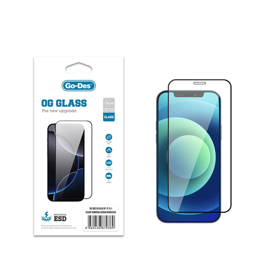 Apple iPhone 12 Go Des OG Glass Antistatic Tempered Glass Screen Protector Transparent