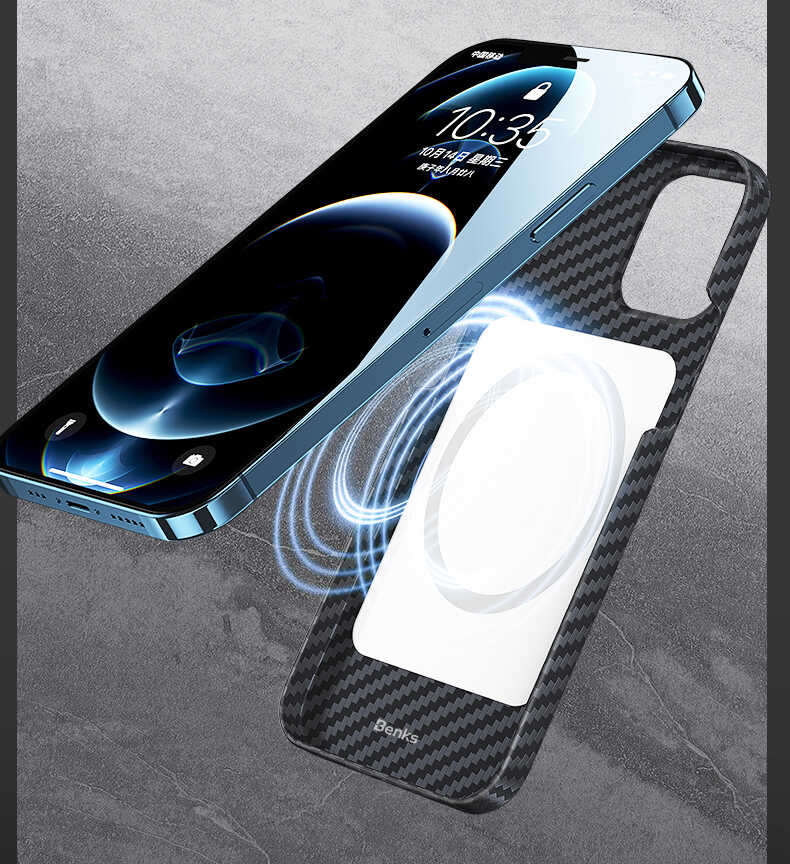 Apple iPhone 12 Case Benks MFI M-safe Magnetic Aramid Cover Black 
