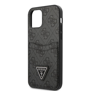 Apple iPhone 12 Case GUESS Double Card Holder Cover Brown