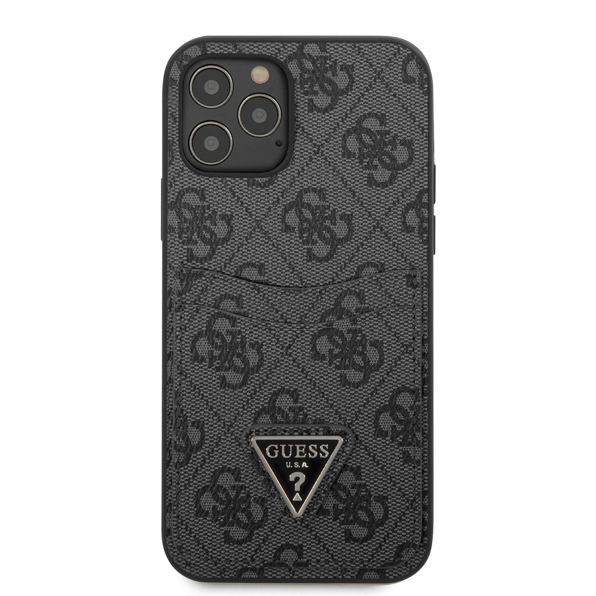 Apple iPhone 12 Case GUESS Double Card Holder Cover Black