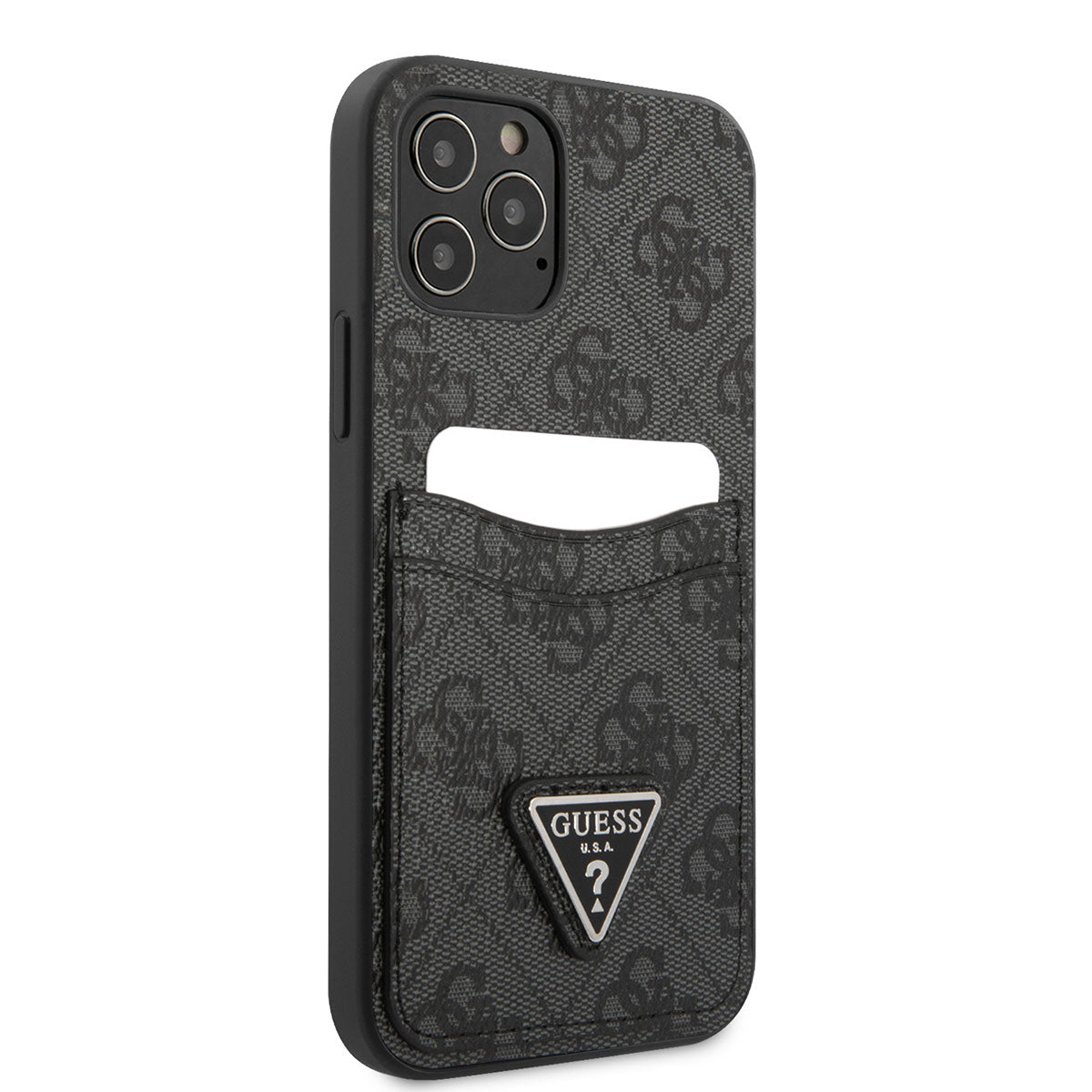 Apple iPhone 12 Case GUESS Double Card Holder Cover Black